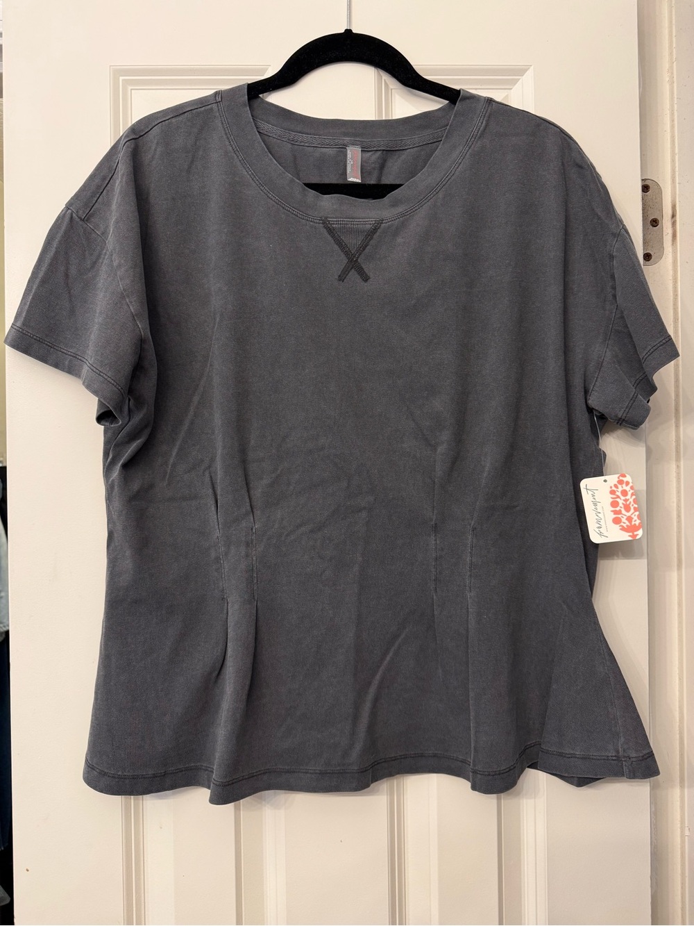 Free People Washed Charcoal Gray T shirt
